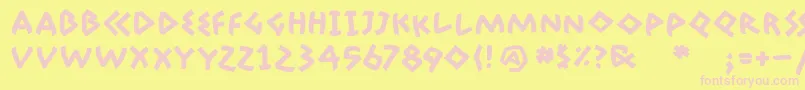 AdonisBold-Schriftart – Rosa Schriften auf gelbem Hintergrund