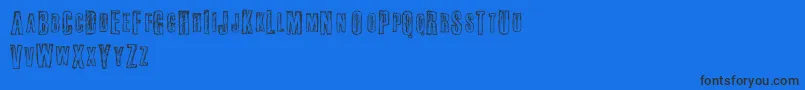 フォントFail – 黒い文字の青い背景