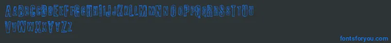Fail-fontti – siniset fontit mustalla taustalla