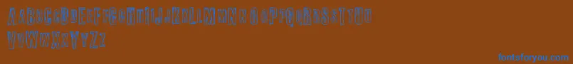 フォントFail – 茶色の背景に青い文字