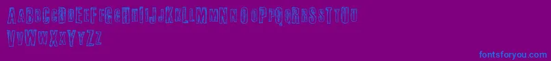 Fail-fontti – siniset fontit violetilla taustalla