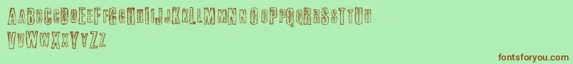 Fail-fontti – ruskeat fontit vihreällä taustalla