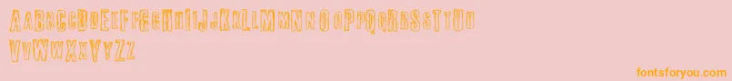 フォントFail – オレンジの文字がピンクの背景にあります。