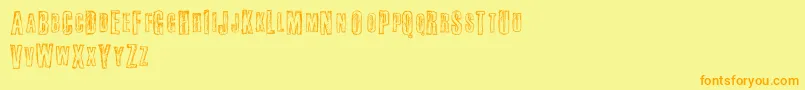 フォントFail – オレンジの文字が黄色の背景にあります。