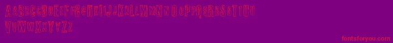 フォントFail – 紫の背景に赤い文字