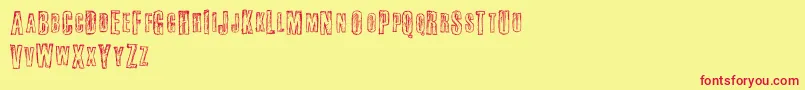 Fail-fontti – punaiset fontit keltaisella taustalla