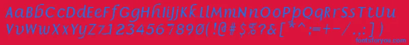 BorzoiItalic Font – Blue Fonts on Red Background