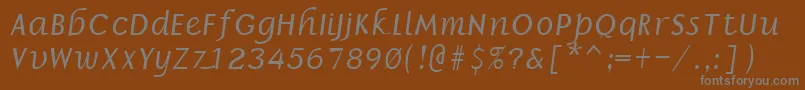 BorzoiItalic-fontti – harmaat kirjasimet ruskealla taustalla