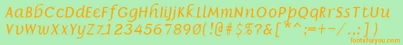 BorzoiItalic Font – Orange Fonts on Green Background