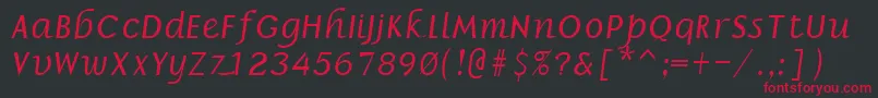 BorzoiItalic Font – Red Fonts on Black Background
