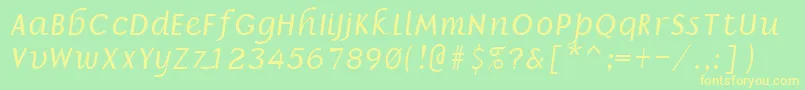 BorzoiItalic Font – Yellow Fonts on Green Background