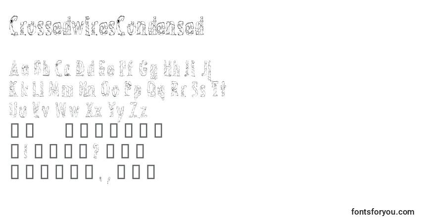 Шрифт CrossedwiresCondensed – алфавит, цифры, специальные символы