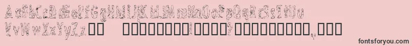 CrossedwiresCondensed-Schriftart – Schwarze Schriften auf rosa Hintergrund