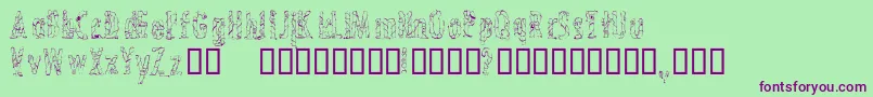 CrossedwiresCondensed Font – Purple Fonts on Green Background