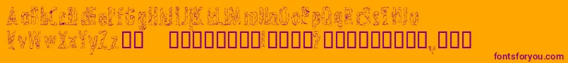 Шрифт CrossedwiresCondensed – фиолетовые шрифты на оранжевом фоне