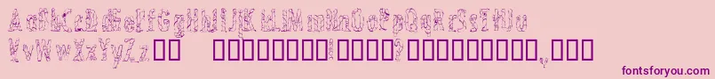 CrossedwiresCondensed-Schriftart – Violette Schriften auf rosa Hintergrund