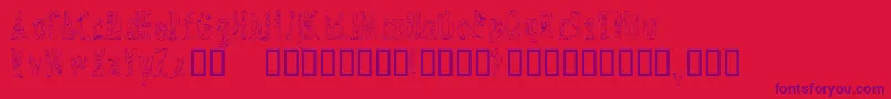 CrossedwiresCondensed Font – Purple Fonts on Red Background