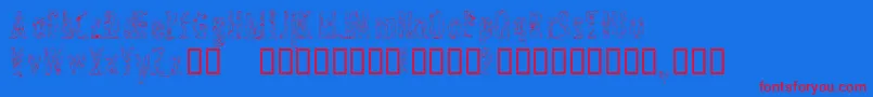 フォントCrossedwiresCondensed – 赤い文字の青い背景