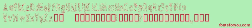 CrossedwiresCondensed Font – Red Fonts on Green Background