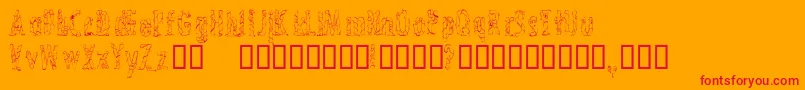 CrossedwiresCondensed Font – Red Fonts on Orange Background