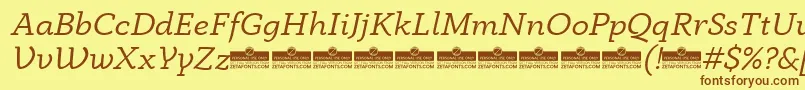 AnaphoraItalicTrial Font – Brown Fonts on Yellow Background