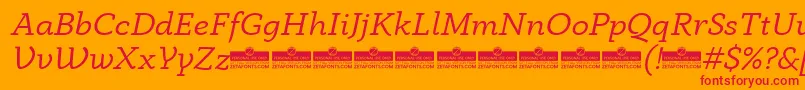 AnaphoraItalicTrial Font – Red Fonts on Orange Background