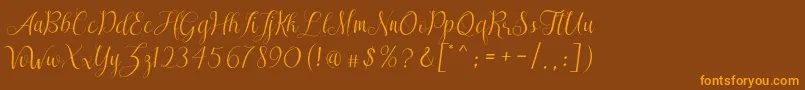 SareekaDemo Font – Orange Fonts on Brown Background