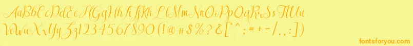 SareekaDemo Font – Orange Fonts on Yellow Background