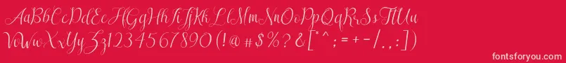 SareekaDemo Font – Pink Fonts on Red Background