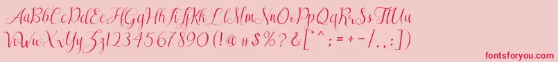 SareekaDemo-Schriftart – Rote Schriften auf rosa Hintergrund