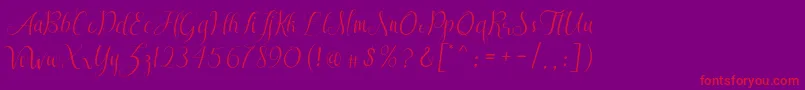 SareekaDemo-Schriftart – Rote Schriften auf violettem Hintergrund