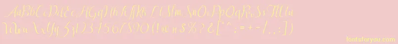 SareekaDemo-Schriftart – Gelbe Schriften auf rosa Hintergrund