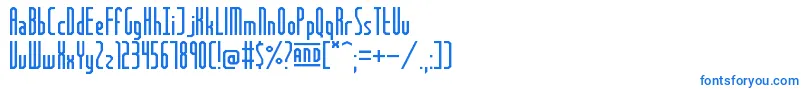 フォントFrankfurtMesse – 白い背景に青い文字