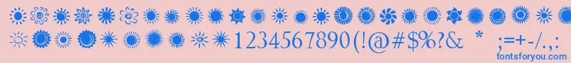 SunsAndStars Font – Blue Fonts on Pink Background