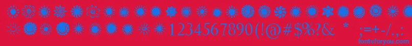 SunsAndStars Font – Blue Fonts on Red Background