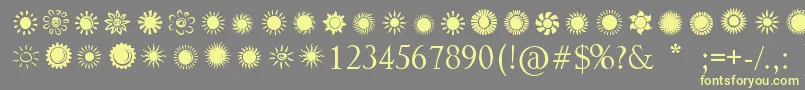 SunsAndStars Font – Yellow Fonts on Gray Background