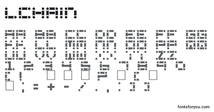 Шрифт Lchain – алфавит, цифры, специальные символы