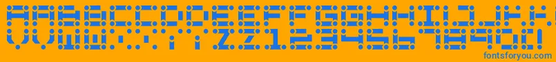 Lchain Font – Blue Fonts on Orange Background