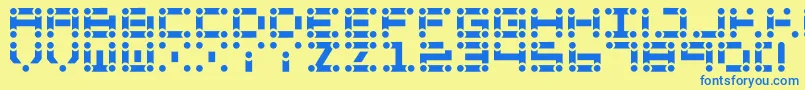 Lchain Font – Blue Fonts on Yellow Background
