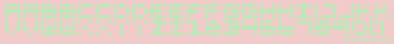 Fonte Lchain – fontes verdes em um fundo rosa