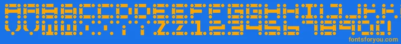 Lchain Font – Orange Fonts on Blue Background