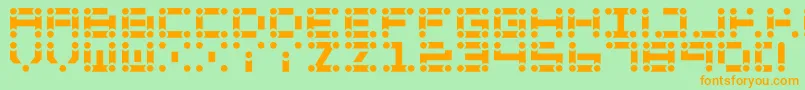 Fonte Lchain – fontes laranjas em um fundo verde