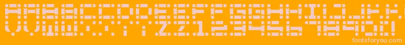 Lchain Font – Pink Fonts on Orange Background
