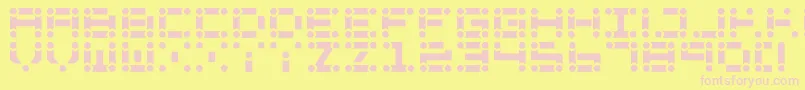 Lchain Font – Pink Fonts on Yellow Background