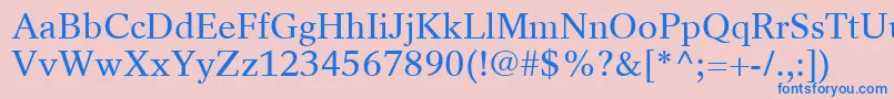 フォントRotationLtRoman – ピンクの背景に青い文字