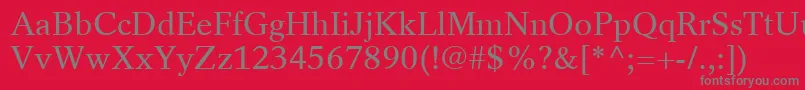 フォントRotationLtRoman – 赤い背景に灰色の文字