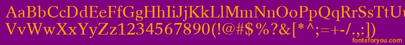 RotationLtRoman Font – Orange Fonts on Purple Background