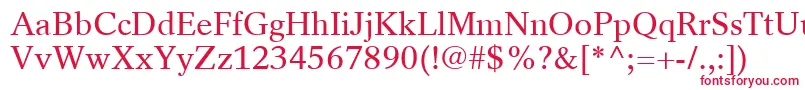 フォントRotationLtRoman – 白い背景に赤い文字