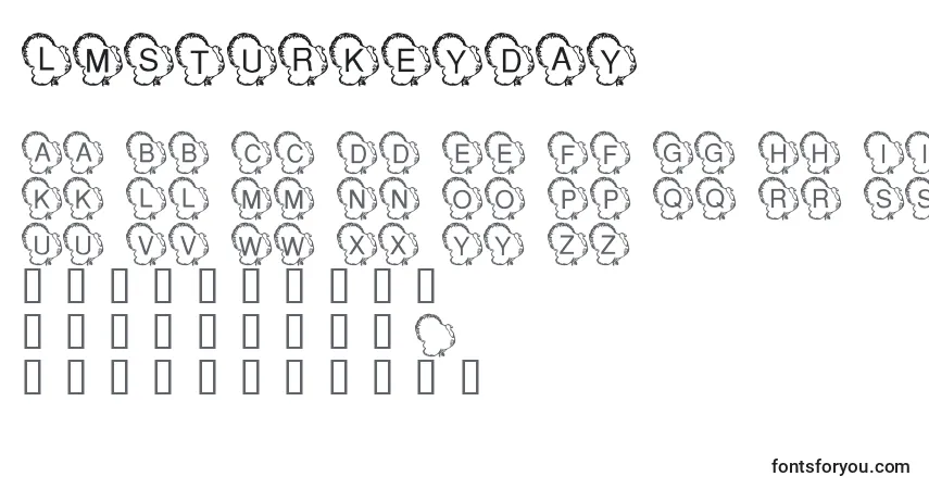 Schriftart LmsTurkeyDay – Alphabet, Zahlen, spezielle Symbole
