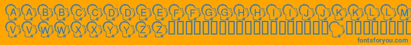 Шрифт LmsTurkeyDay – синие шрифты на оранжевом фоне